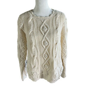 Vintage Express Sweater Hand Knitted Pearl Embroidered-Size Small